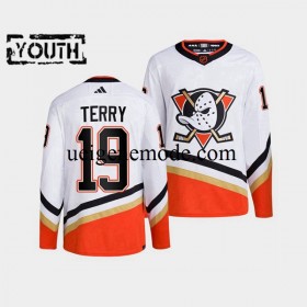 Kinder Anaheim Ducks Eishockey Trikot Troy Terry 19 Adidas 2022-2023 Reverse Retro Weiß Authentic